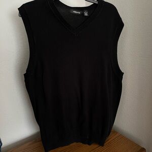 Claiborne Men's V-Neck Black Sweater Vest